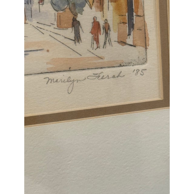 1970s “Water Tower” Signed by Marilyn Ferrell & Numbered Print, 1985 – Framed For Sale In New York - Image 6 of 7
