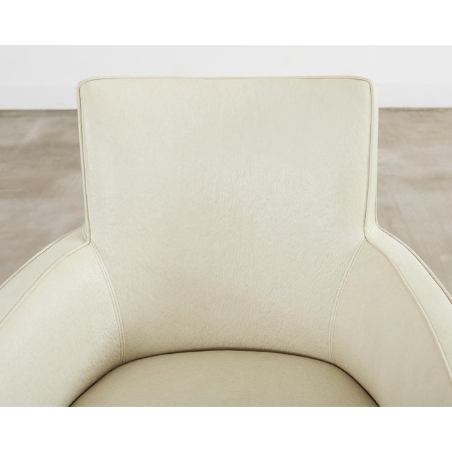 Animal Skin Set of Six John Hutton for Holly Hunt Leather Dining Chairs For Sale - Image 7 of 12