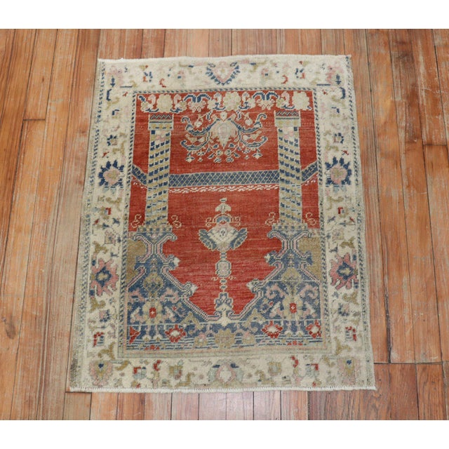 Scroll Motif Red Fine Quality Turkish Sivas Rug, Early 20th Century - 2'2" x 2'8" For Sale In New York - Image 6 of 6