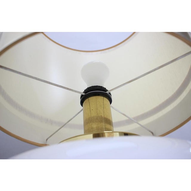 1970s Large Glass and Brass Table Lamp, Italy, 1970s For Sale - Image 5 of 17