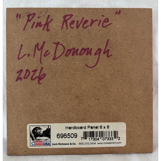 Pink “Pink Reverie” Original Acrylic Contemporary Expressionism Floral Still Life by Linda McDonough For Sale - Image 8 of 9