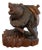 Large Japanese Edwardian Carved Linden Wood Bear Carrying a Fish, 1900s For Sale