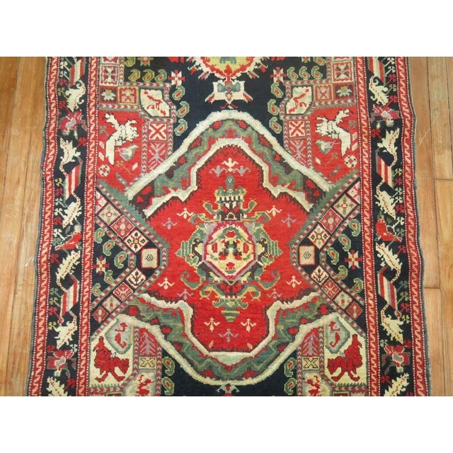 Black Zabihi Collection Antique Karabagh Runner - 3'6" x 18' For Sale - Image 8 of 8