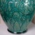 Modern Hand-Carved Botanical Vase With Deep Turquoise-Emerald Glaze by Pottery 12, Hanoi Art Ceramic For Sale - Image 3 of 5
