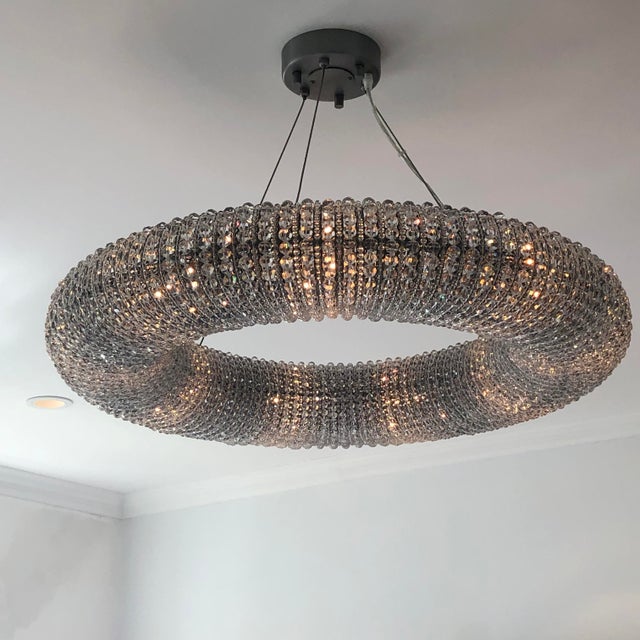 Restoration Hardware Crystal Halo Round Chandelier | Chairish
