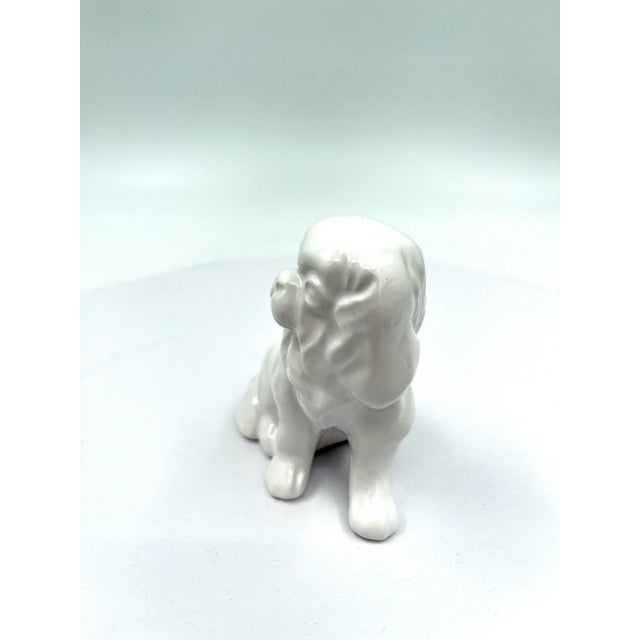 Vintage Mini Staffie Petite Blanc De Chine Ceramic Staffordshire Style Dog Figurine For Sale - Image 4 of 9