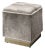 Jamie Young Easton Ottoman, Grey Hide For Sale