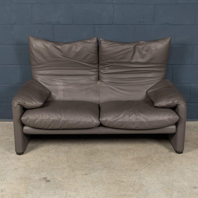 Cassina Vintage 20th Century Italian Maralunga Sofa by Vico Magistretti for Cassina, 1980, Set of 3 For Sale - Image 4 of 18