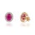 Metal 7.21ct Oval-Cut Ruby & 1.16ct Diamond Halo Stud Earrings in 18k Yellow Gold- A Pair For Sale - Image 7 of 16