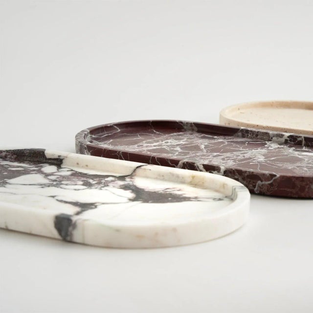 Early 21st Century Calacatta Marble Oval Tray from Kiwano Concept For Sale - Image 5 of 6