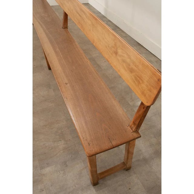Brown French 10’ Long Pine Bench For Sale - Image 8 of 13