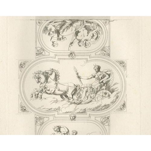Paper Louis-Pierre Baltard, Antique Decorative Ceiling Designs, Fontainebleau Gallery, 1803, Prints, Set of 2 For Sale - Image 7 of 13