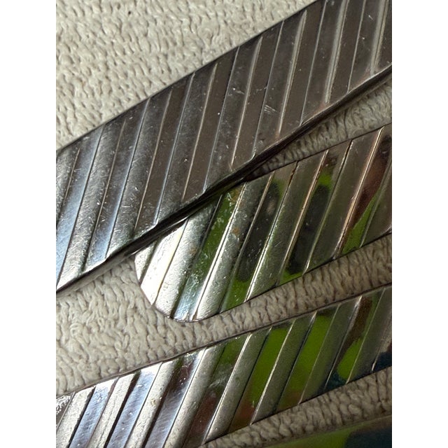 1960s Stanley Roberts Zebra 62 PCS 12 Place Settings Stainless Steel Korea Postmoden For Sale - Image 10 of 10