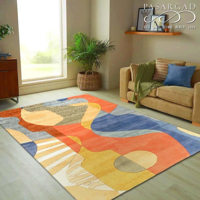 2020s Fine Hand Tufted Abstract Rug For Sale - Image 12 of 12