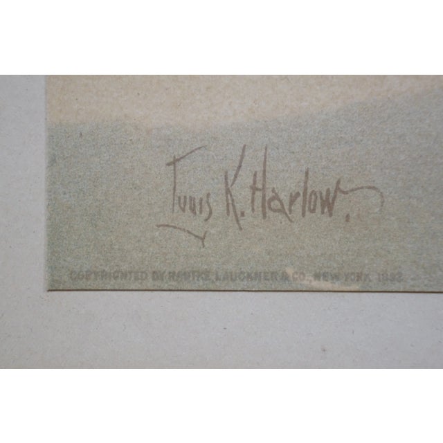 Antique Louis Kinney Harlow Coastal Sailboats Seascape Chromolithograph Print 41" For Sale - Image 4 of 12