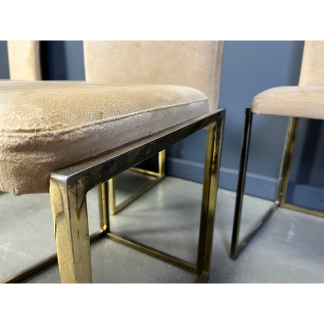 Beige Vintage Brass Dining Chairs from Belgochrom, 1970s, Set of 6 For Sale - Image 8 of 12