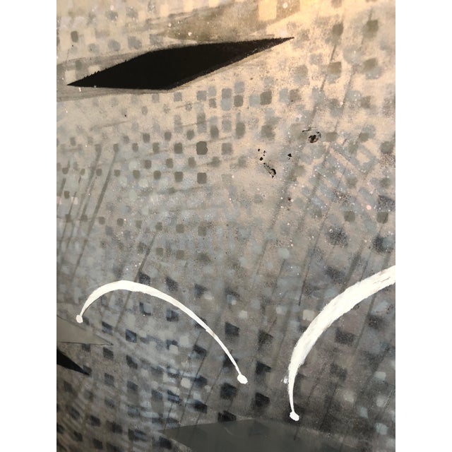 Vivien Abrams Collens, Romance of Electricity, Mixed Media Metallic Painting Woman Artist, 1982 For Sale - Image 9 of 9