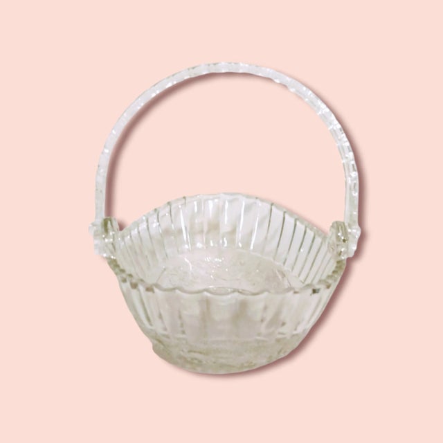 Vintage Kig Malaysia Glass Basket For Sale - Image 6 of 6