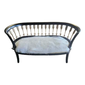 1970s Neoclassical Gilt Arrow Back Loveseat