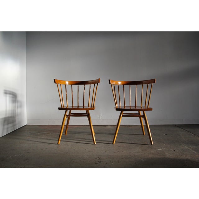 1940s Pair of Nakashima Straight Chairs for Knoll Chairish
