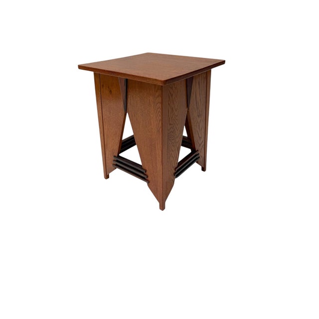 Art Deco Oak and Macassar Side Table by P.E.L. Izeren for De Genneper Molen, 1920s For Sale - Image 10 of 12