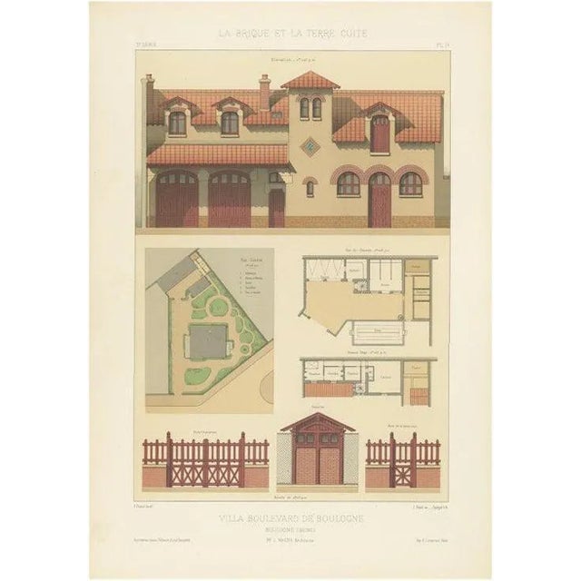 Villa Boulevard De Boulogne, 1890s, Paper For Sale