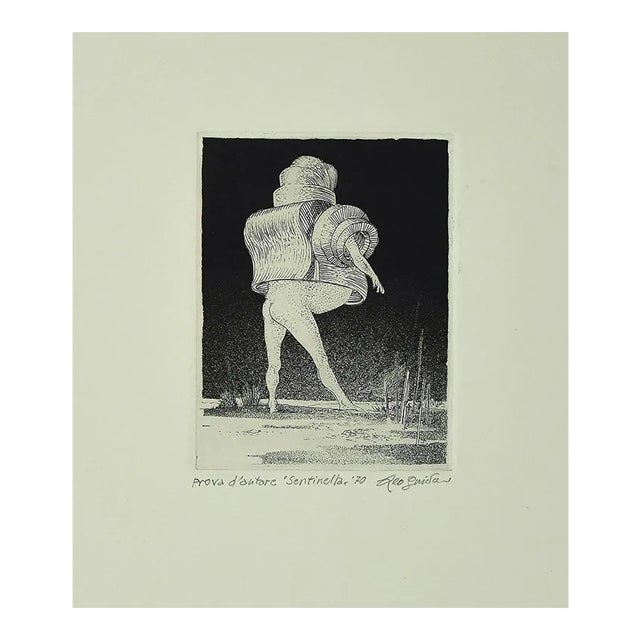 Leo Guida, The Sentinel, Etching, 1970 For Sale