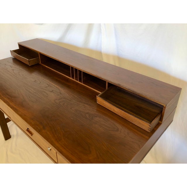 Wood Mid 20th Century Signed Peter Lovig Nielsen Flip-Top Executive Desk For Sale - Image 7 of 12