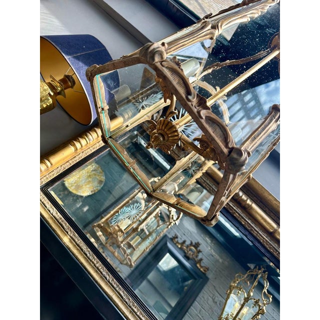 Rococo Antique French Rococo Lantern in Gilt Bronze, 1890 For Sale - Image 3 of 18