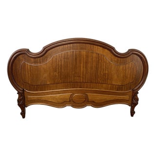 Antique French Walnut Double Bed Footboard For Sale