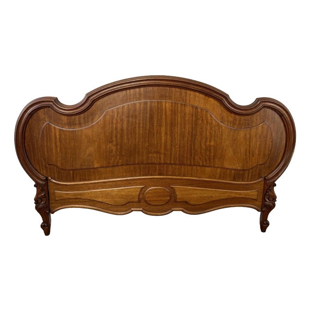 Antique French Walnut Double Bed Footboard For Sale