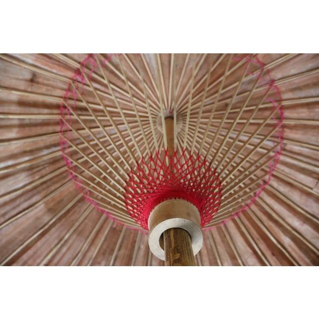 Chinoiserie Pair of Extra-Large Vintage Chinese Dragon & Phoenix Oil-Paper Parasols For Sale - Image 3 of 18