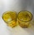 Mid 20th Century Vintage Murano Goti De Fornasa Amber Yellow & Brown Swirl Art Glass Tumblers — Pair For Sale - Image 5 of 12