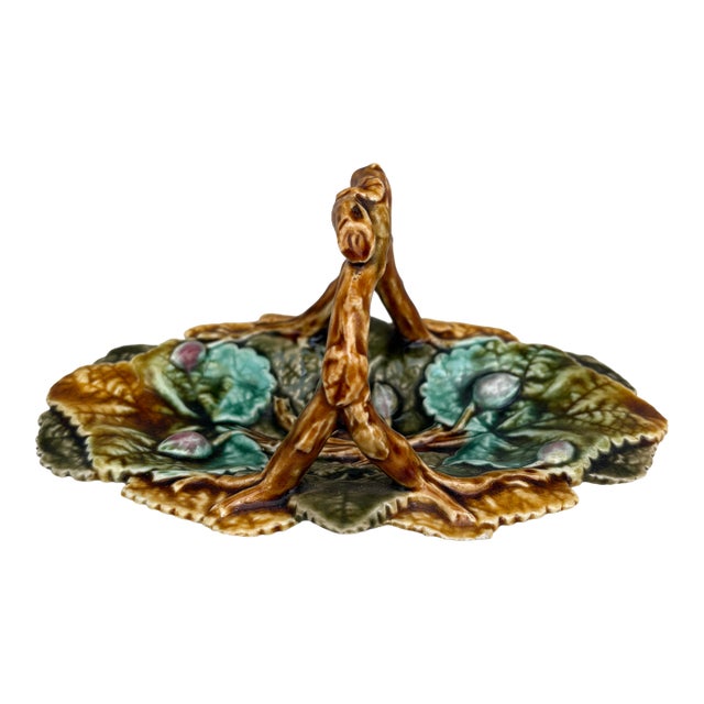 19th Century Majolica Basket Choisy Le Roi For Sale
