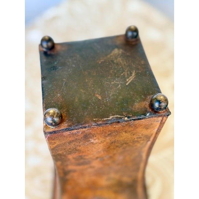 Rustic square copper vase, perfect for large bouquets and table arrangements.