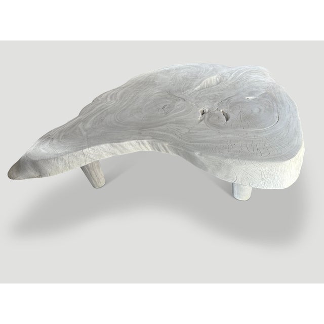 Andrianna Shamaris Amorphous Mid Century Style Bleached Coffee Table For Sale - Image 4 of 5