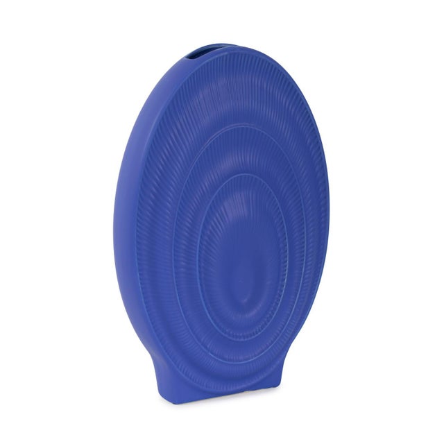 Contemporary Radiant Blue Tall Ceramic Vase For Sale - Image 3 of 10