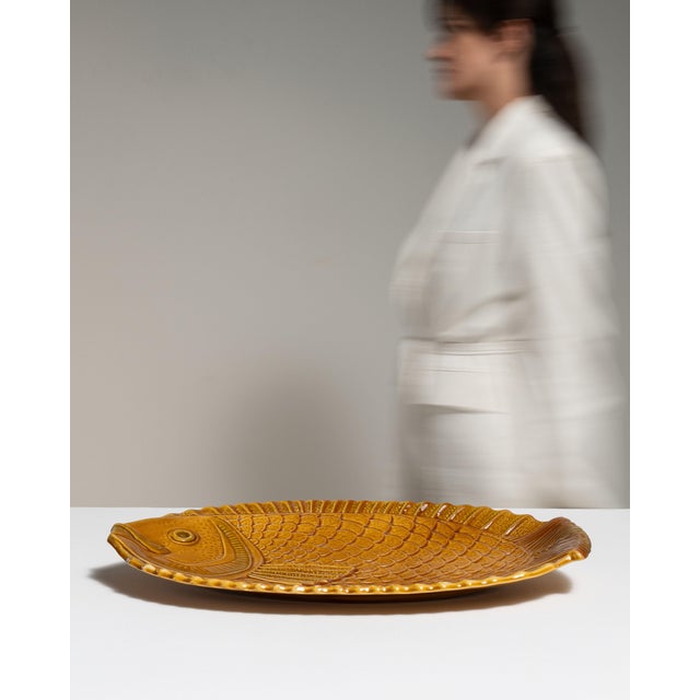 Gold Mid 20th Century France Gold Ceramic Platter For Sale - Image 8 of 15