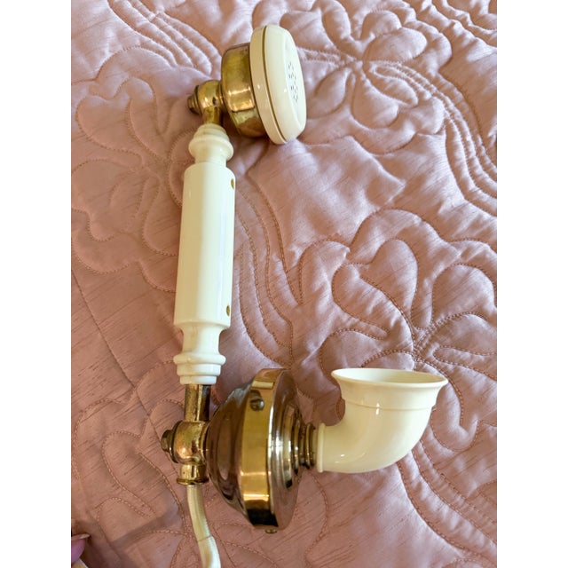 1969 Model Magesty Brass Pedestal Telephone Hollywood Regency Style For Sale - Image 6 of 8