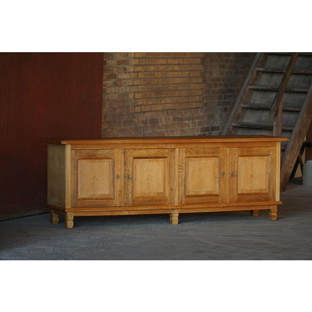 Danish Oak Sideboard with Paneled Doors, 1950s For Sale - Image 15 of 18