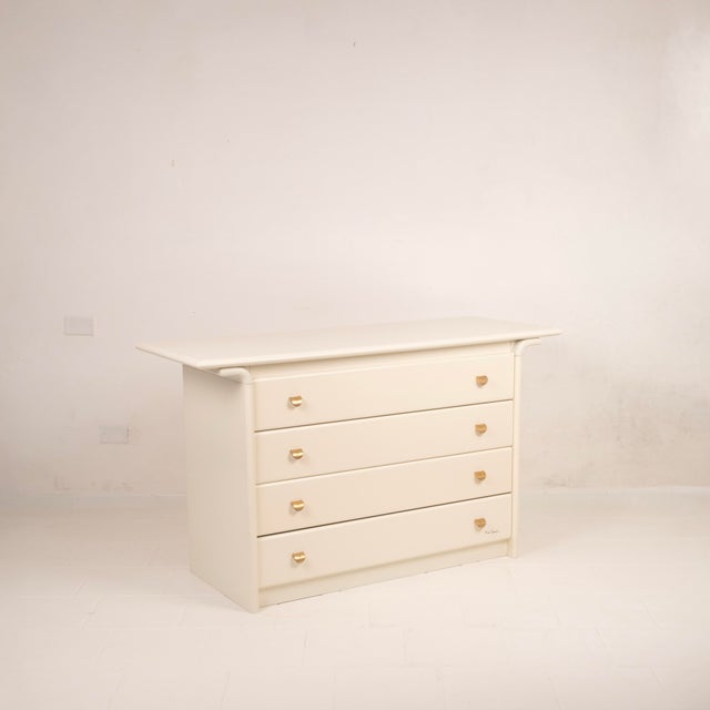 Cream Lacquered Chest of Drawers by Pierre Cardin, 1980s For Sale - Image 3 of 18