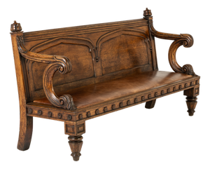 19th Century English Oak Gothic Bench
