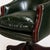 Brown Vintage Racing Green Leather Swivel Desk Chair Mahogany-Toned Base and Nail Trim, 1990s For Sale - Image 8 of 10
