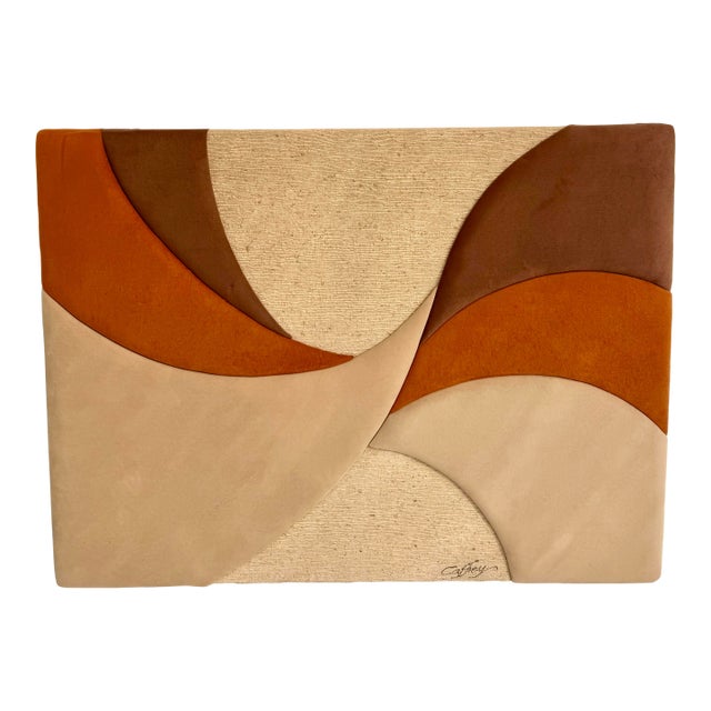 1970s Original Susan Caffrey Signed Soft Sculpture Textile Wall Panel For Sale