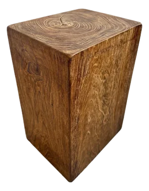 Rustic Modern Solid Teak Block Vintage End / Side Table