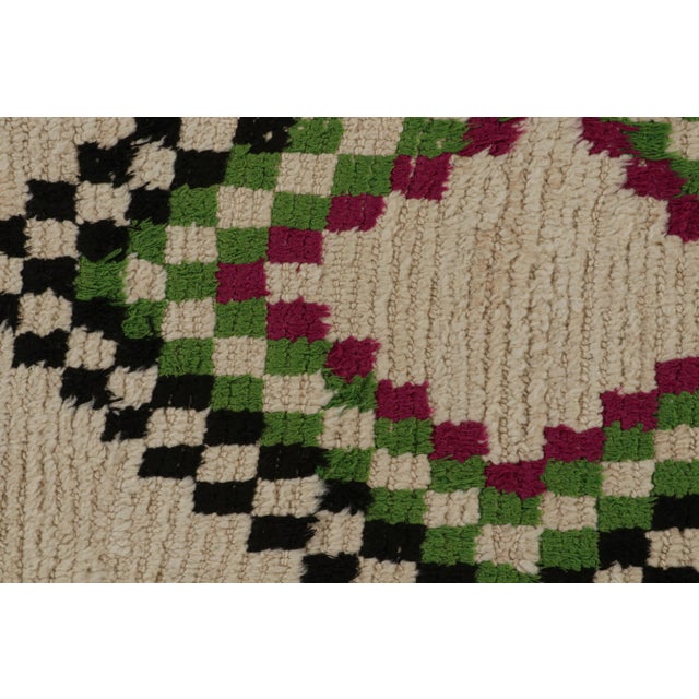 Vintage Moroccan Rug in Beige With Diamond Patterns, From Rug & Kilim For Sale In New York - Image 6 of 7