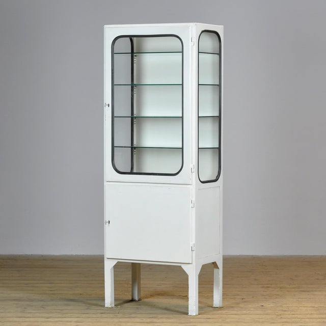 Vintage Glass and Iron Medical Cabinet, 1970s For Sale - Image 10 of 10