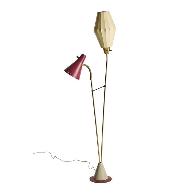 Red Mid-Century Modern Floor Lamp by Hans Bergström for Ateljé Lyktan, 1950s For Sale - Image 8 of 8