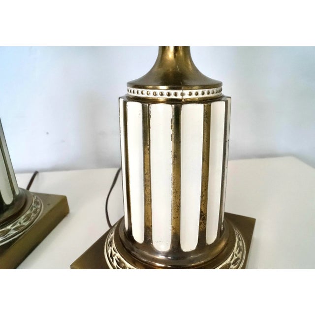 1940’s Neoclassical Style Roman Inspired Regency Table Lamps - a Pair For Sale - Image 10 of 12