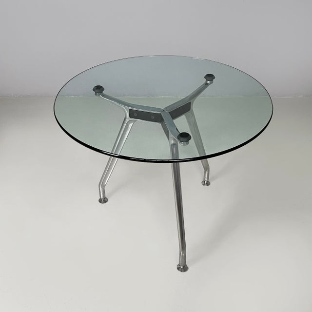 Italian Modern Glass and Steel Dining Table by ICF De Padova, 1970s For Sale - Image 3 of 13